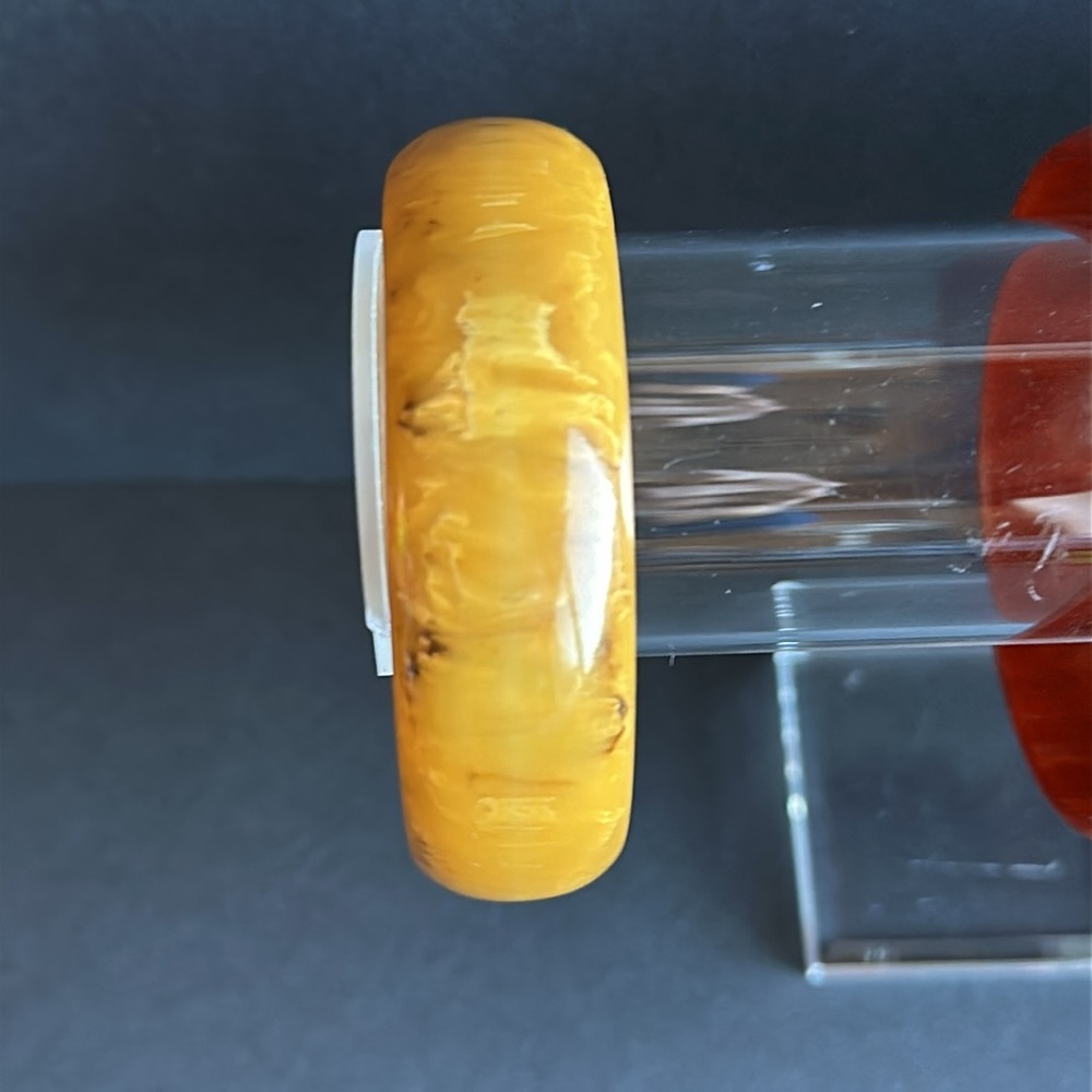 BAKELITE Vintage Bangle Bracelet Marbled Light Golden Honey Butterscotch TESTED - Picture 5 of 6